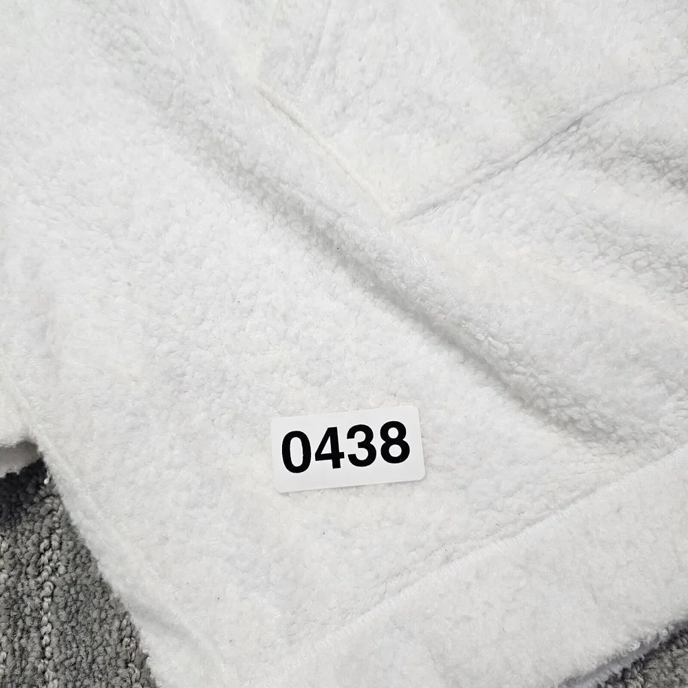 Stateside Womens Deep V‎ Neck Ribbed French Terry Hoodie Sweatshirt White Sz. L - Picture 11 of 11